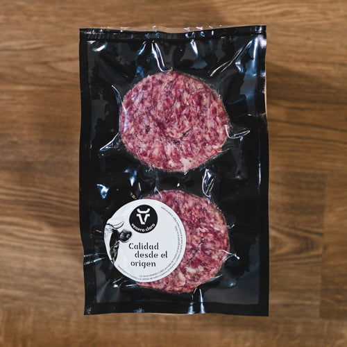 Hamburguesas de buey Venero Claro envasadas al vacío